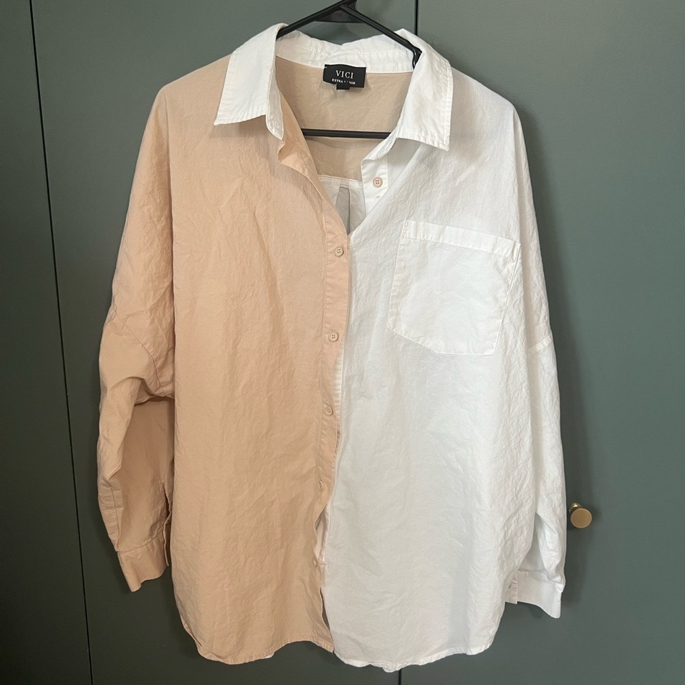 VICI Two-Tone Button-Up Shirt